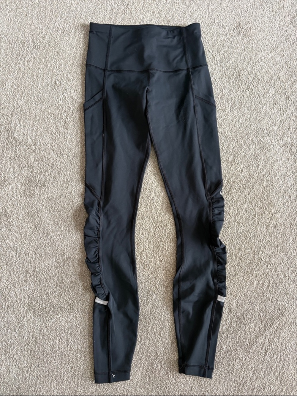 lululemon athletica Black Ruched Side Leggings